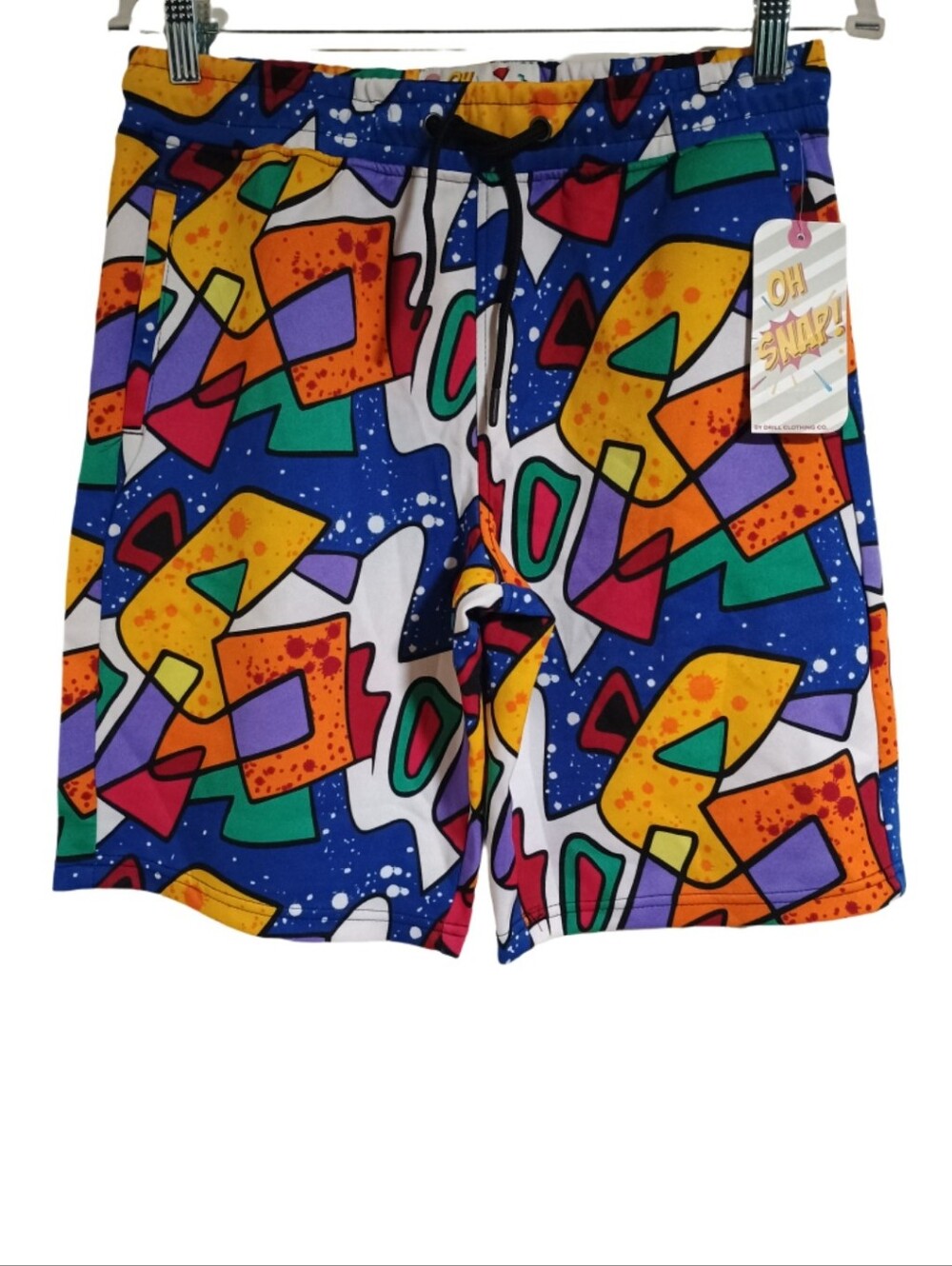 NWT Y2K Oh Snap! Drill Clothing Co. Abstract Print Shorts Size Small Colorful